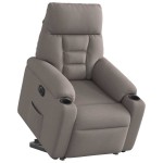 vidaXL Fotoliu electric rabatabil cu ridicare, gri taupe, textil
