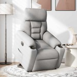 vidaXL Scaun reclinabil electric, țesătură gri nor
