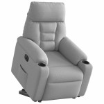 vidaXL Scaun reclinabil electric, țesătură gri nor
