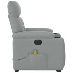 vidaXL Fotoliu electric masaj rabatabil cu ridicare, gri închis textil