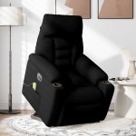 vidaXL Fotoliu electric de masaj rabatabil cu ridicare, negru, textil