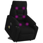 vidaXL Fotoliu electric de masaj rabatabil cu ridicare, negru, textil