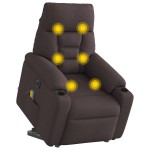 vidaXL Fotoliu electric masaj rabatabil cu ridicare maro închis textil