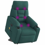 vidaXL Fotoliu electric masaj rabatabil / ridicare verde închis textil