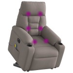 vidaXL Fotoliu electric masaj rabatabil cu ridicare, gri taupe, textil