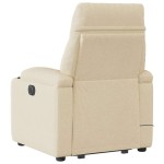 vidaXL Fotoliu electric de masaj rabatabil cu ridicare, crem, textil vidaXL Fotoliu electric de masaj rabatabil cu ridicare, crem, textil