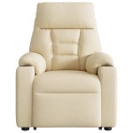 vidaXL Fotoliu electric de masaj rabatabil cu ridicare, crem, textil vidaXL Fotoliu electric de masaj rabatabil cu ridicare, crem, textil