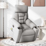 vidaXL Scaun electric pentru masaj picioare în picioare stofa gri nor