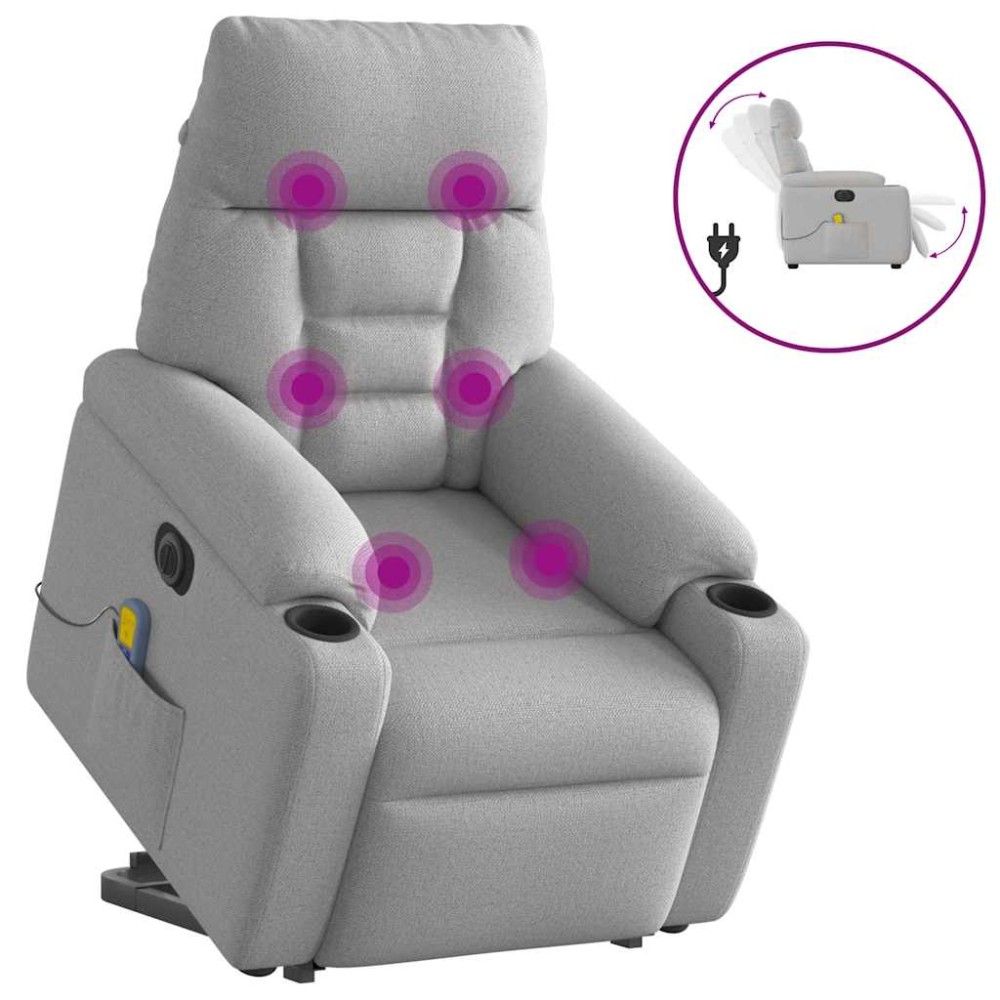 vidaXL Scaun electric pentru masaj picioare în picioare stofa gri nor
