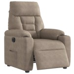 vidaXL Fotoliu rabatabil electric, gri taupe, microfibră