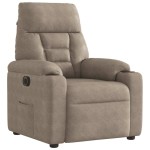 vidaXL Fotoliu rabatabil electric, gri taupe, microfibră
