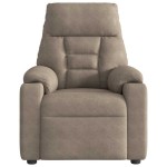 vidaXL Fotoliu rabatabil electric, gri taupe, microfibră