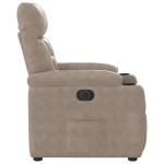 vidaXL Fotoliu rabatabil electric, gri taupe, microfibră