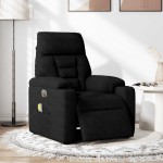 vidaXL Fotoliu de masaj rabatabil electric, negru, microfibră