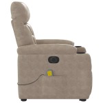 vidaXL Fotoliu masaj rabatabil electric cu ridicare, taupe, microfibră