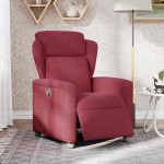 vidaXL Fotoliu rabatabil electric, roșu vin, material textil