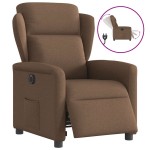 vidaXL Fotoliu rabatabil electric, maro, material textil