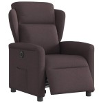 vidaXL Fotoliu rabatabil electric, maro închis, material textil