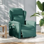 vidaXL Fotoliu rabatabil electric, verde închis, material textil vidaXL Fotoliu rabatabil electric, verde închis, material textil
