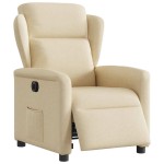 vidaXL Fotoliu rabatabil electric, crem, material textil