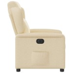 vidaXL Fotoliu rabatabil electric, crem, material textil
