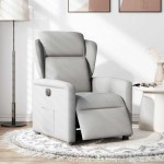 vidaXL Scaun reclinabil electric Cloud Grey Fabric vidaXL Scaun reclinabil electric Cloud Grey Fabric