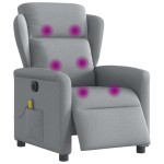 vidaXL Fotoliu electric de masaj rabatabil, gri deschis, microfibră