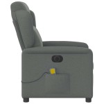 vidaXL Fotoliu electric de masaj rabatabil, gri închis, textil