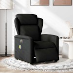 vidaXL Fotoliu electric de masaj rabatabil, negru, textil vidaXL Fotoliu electric de masaj rabatabil, negru, textil