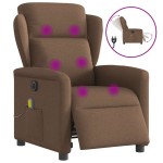 vidaXL Fotoliu electric de masaj rabatabil, maro, textil