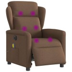 vidaXL Fotoliu electric de masaj rabatabil, maro, textil