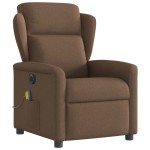 vidaXL Fotoliu electric de masaj rabatabil, maro, textil