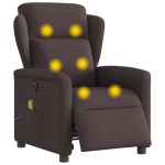 vidaXL Fotoliu electric de masaj rabatabil, maro închis, textil