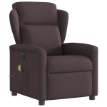 vidaXL Fotoliu electric de masaj rabatabil, maro închis, textil