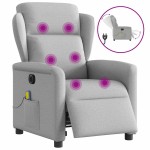 vidaXL Scaun reclinabil electric pentru masaj Cloud Grey Fabric vidaXL Scaun reclinabil electric pentru masaj Cloud Grey Fabric
