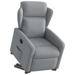 vidaXL Fotoliu rabatabil cu ridicare, gri deschis, material textil