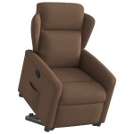 vidaXL Fotoliu rabatabil cu ridicare pe verticală, maro, textil