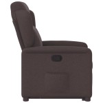 vidaXL Fotoliu rabatabil cu ridicare pe verticală, maro închis, textil