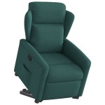 vidaXL Fotoliu rabatabil ridicare pe verticală, verde închis, textil vidaXL Fotoliu rabatabil ridicare pe verticală, verde închis, textil