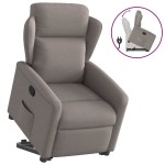 vidaXL Fotoliu rabatabil cu ridicare pe verticală, gri taupe, textil vidaXL Fotoliu rabatabil cu ridicare pe verticală, gri taupe, textil