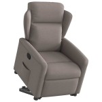 vidaXL Fotoliu rabatabil cu ridicare pe verticală, gri taupe, textil vidaXL Fotoliu rabatabil cu ridicare pe verticală, gri taupe, textil