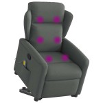 vidaXL Fotoliu de masaj rabatabil cu ridicare, gri închis, textil