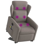 vidaXL Fotoliu rabatabil de masaj cu ridicare, gri taupe, textil