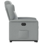 vidaXL Fotoliu electric rabatabil cu ridicare, gri deschis, textil