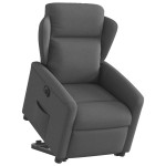 vidaXL Fotoliu electric rabatabil cu ridicare, gri închis, textil