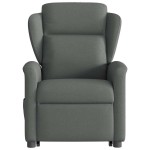 vidaXL Fotoliu electric rabatabil cu ridicare, gri închis, textil