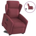 vidaXL Fotoliu electric rabatabil cu ridicare, roșu vin, textil
