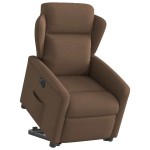 vidaXL Fotoliu electric rabatabil cu ridicare, maro, textil
