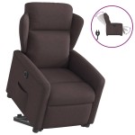vidaXL Fotoliu electric rabatabil cu ridicare, maro închis, textil