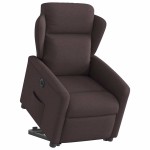 vidaXL Fotoliu electric rabatabil cu ridicare, maro închis, textil